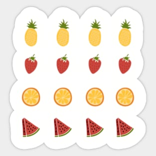 Pineapple Strawberry Orange Watermelon Sticker